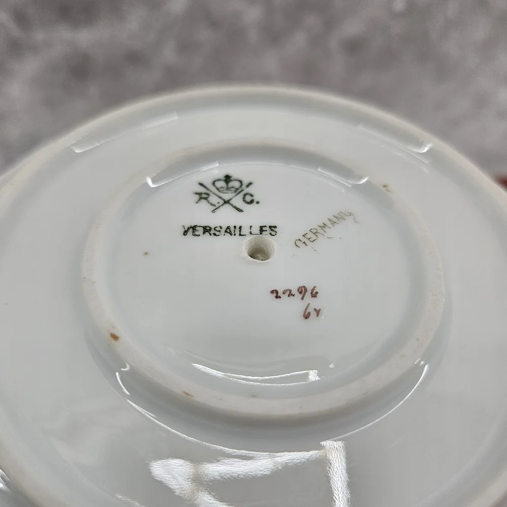 Versailles Made In Germany Elegant White Small Floral Bowl with Attached Plate‎
